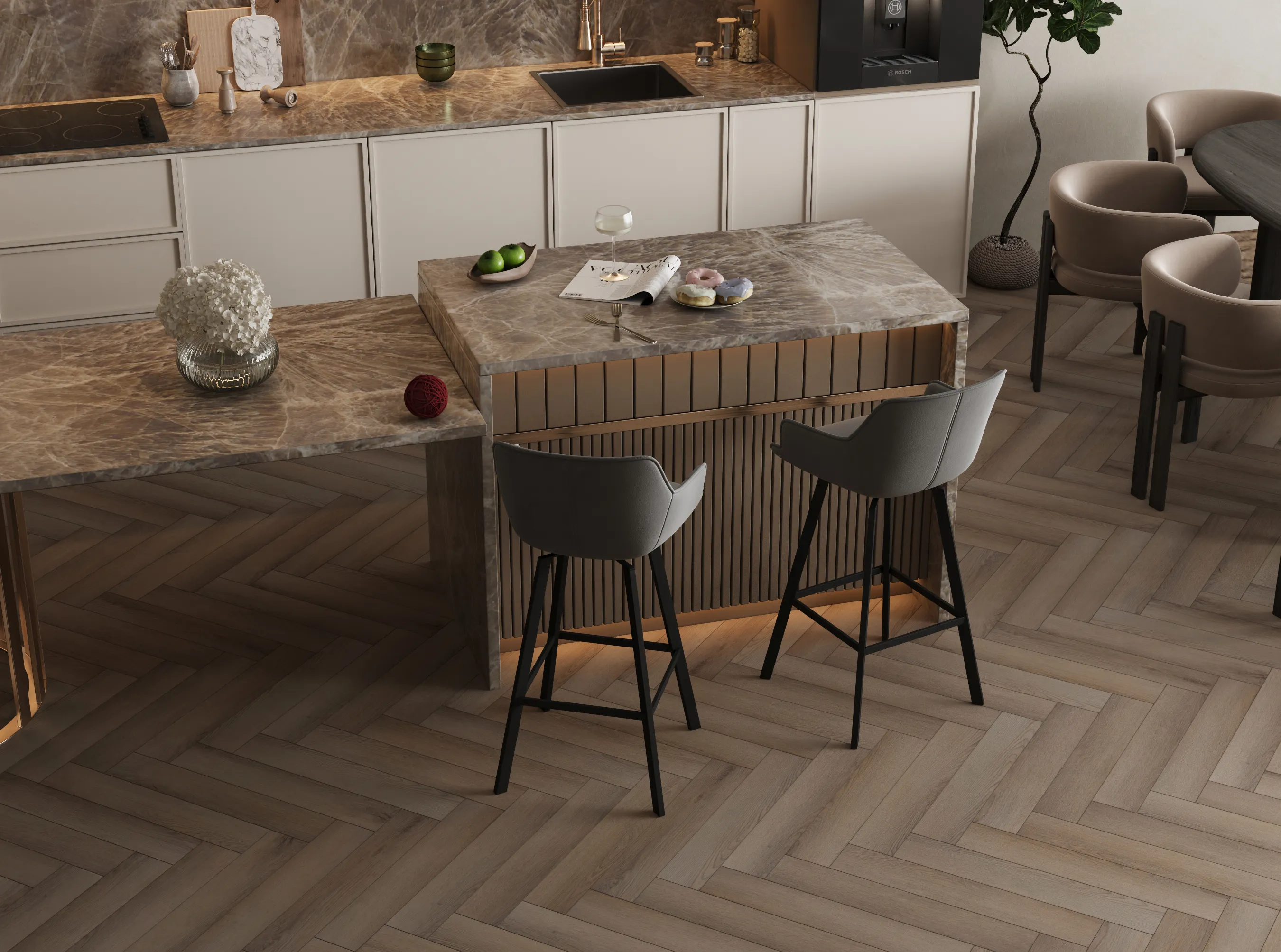 Кварц-винил SPC My Step Aqua Аква 5,05 мм Берн