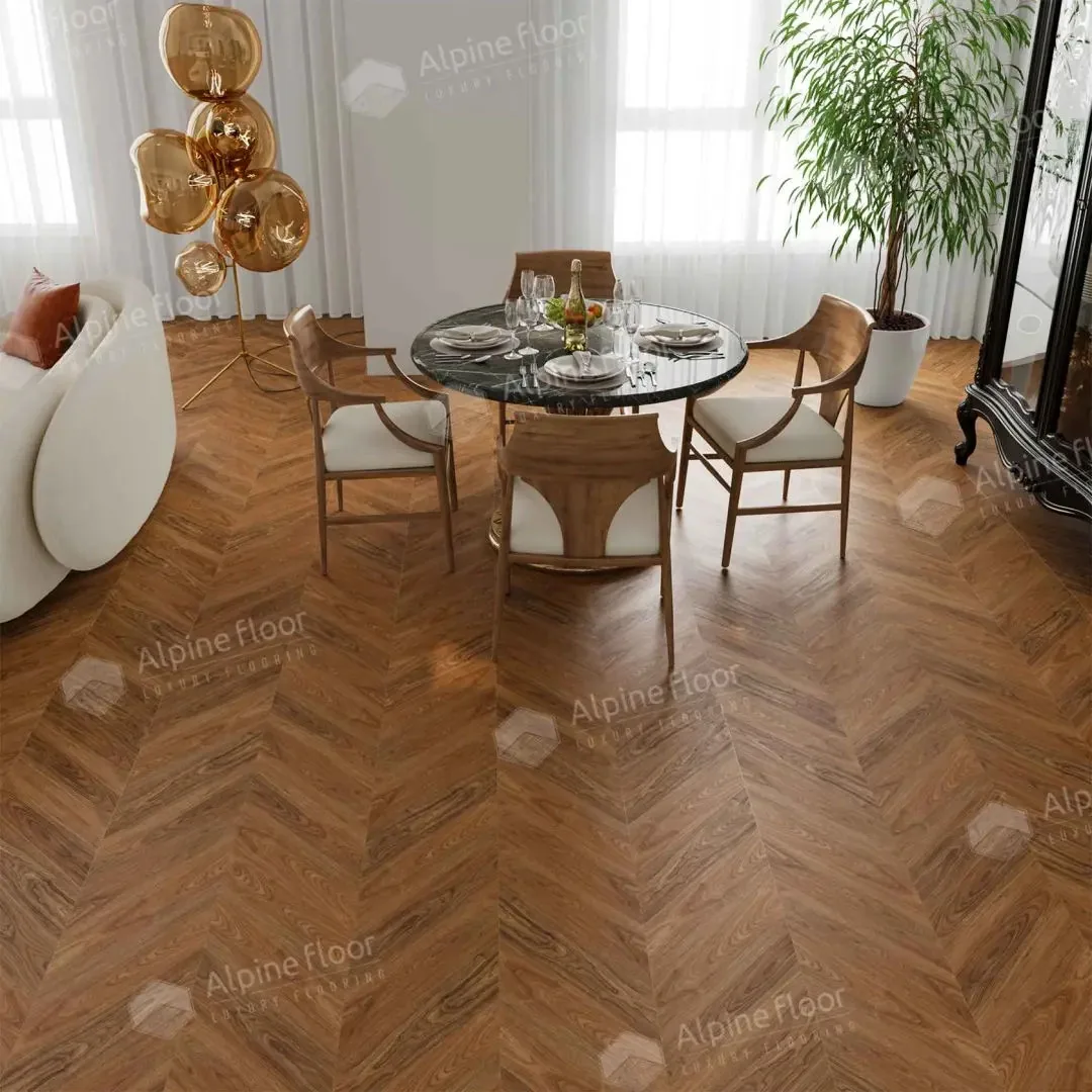 Кварцвиниловая плитка Alpine Floor Chevron Орех Нойер ECO 18-22 MC — фото 3
