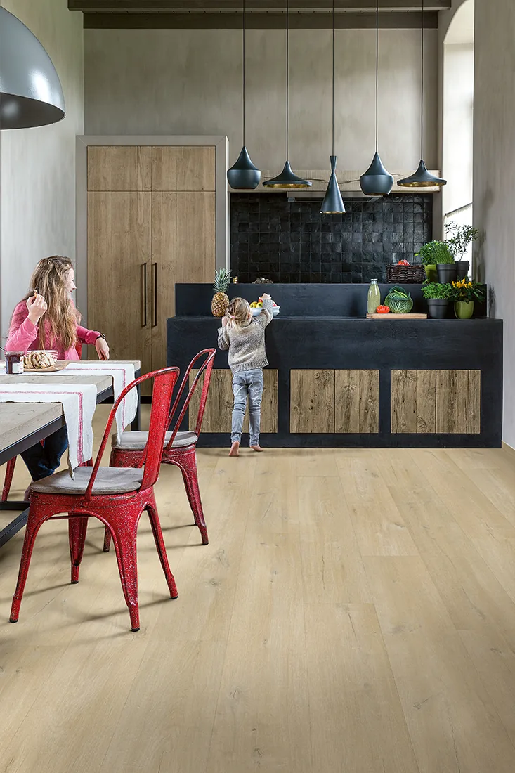 Клеевая кварцвиниловая плитка LVT Quick-Step Дуб льняной серо-бежевый Fuse SGMPC20328