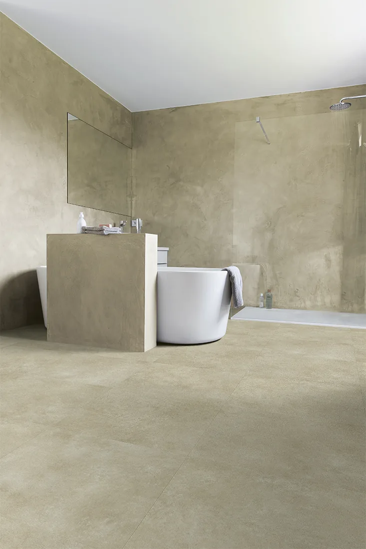 Клеевая кварцвиниловая плитка LVT Quick-Step Цемент теплый бежевый Blush SGTC20308
