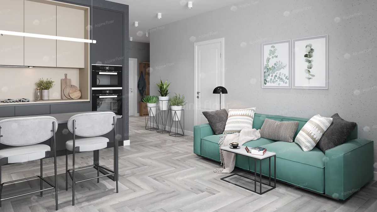 Клеевая кварцвиниловая плитка LVT Alpine Floor Parquet Дуб Лейтена ECO 16-18
