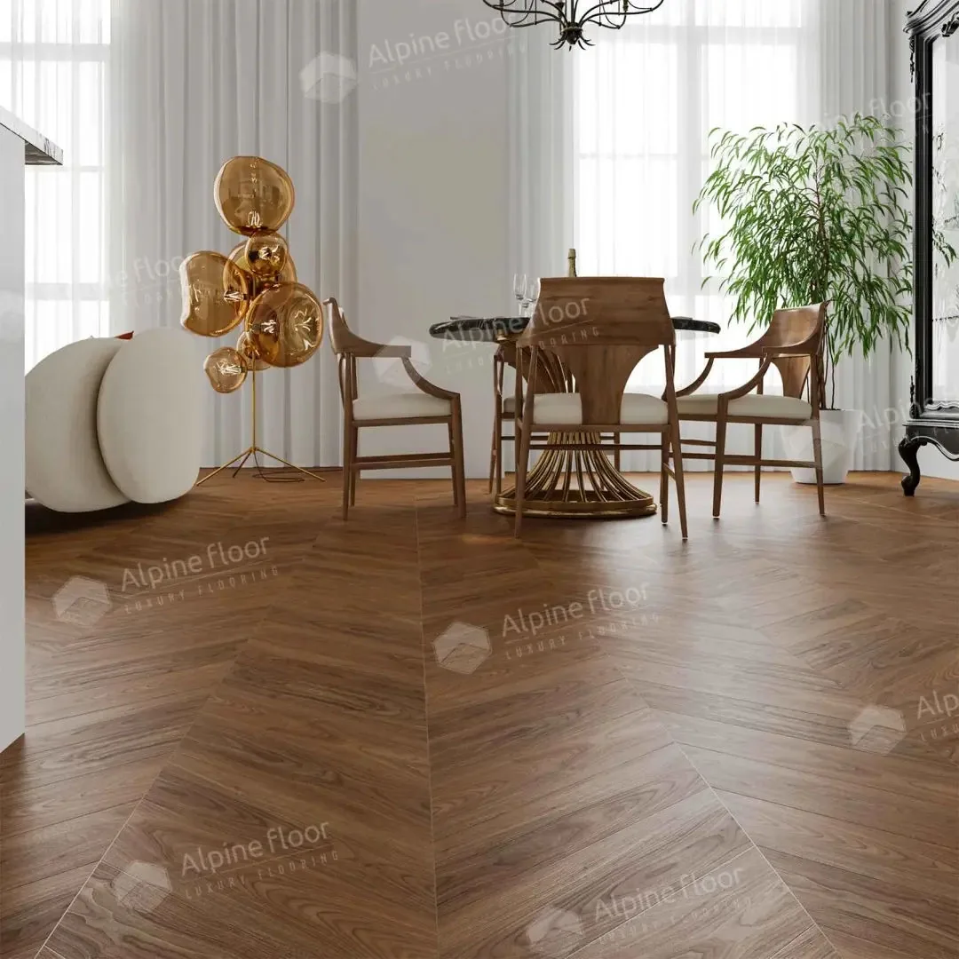 Кварцвиниловая плитка Alpine Floor Chevron Орех Нойер ECO 18-22 MC — фото 2