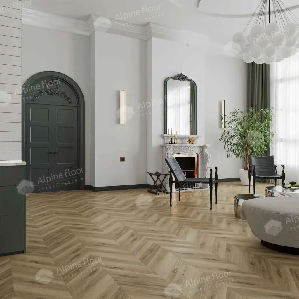 Кварцвиниловая плитка Alpine Floor Chevron Дуб Коричневый ECO 18-13 MC — фото 3