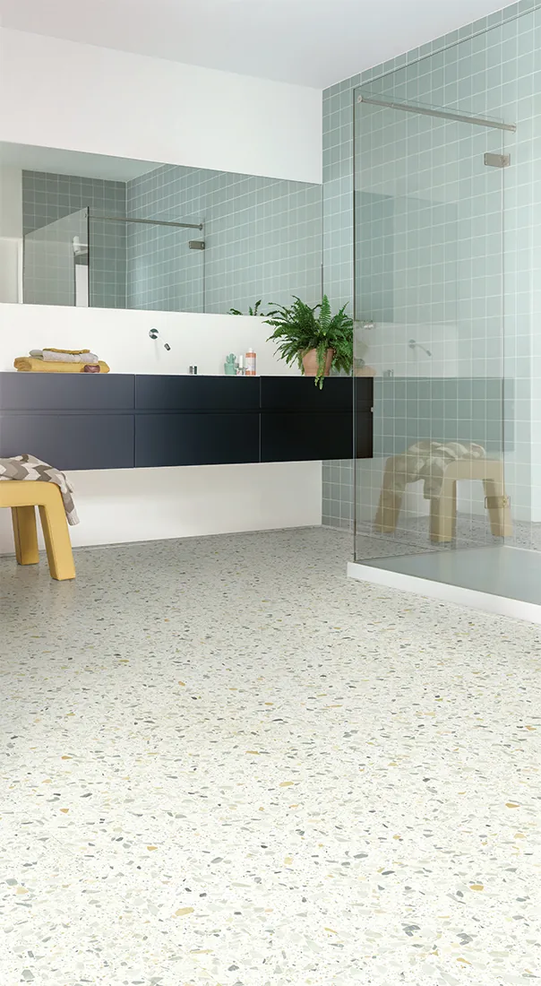 Клеевая кварцвиниловая плитка LVT Quick-Step Терраццо многоцветный Blush SGTC20307