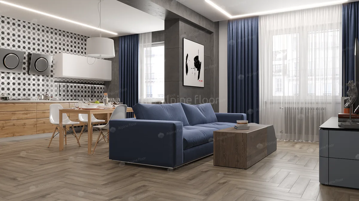 Клеевая кварцвиниловая плитка LVT Alpine Floor Parquet Дуб Исида ECO 16-15