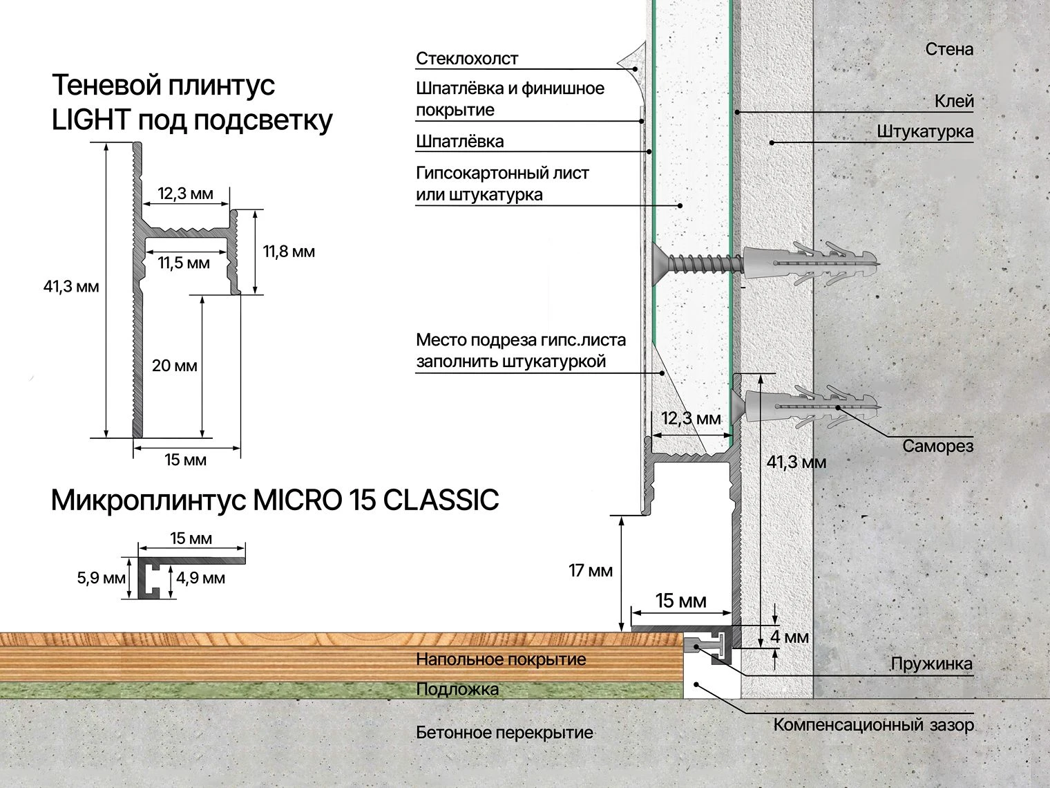 МИКРОПЛИНТУС LACONISTIQ МИКРО 15 Классик (MICRO 15 classic)